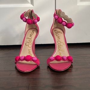 Sam Edelman Hot Pink Pom Pom Heels
